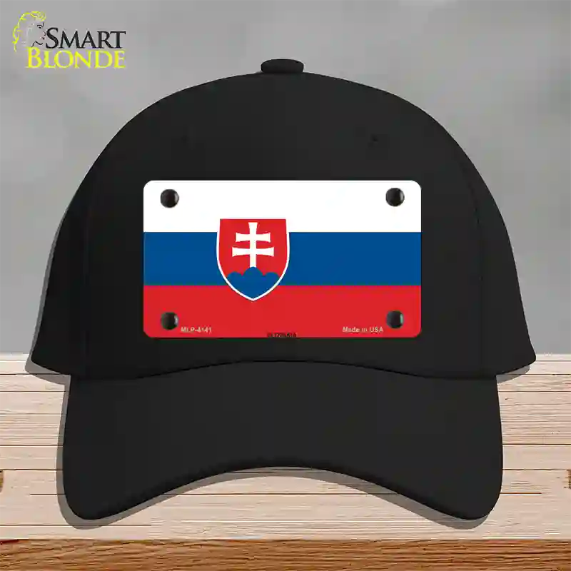 Slovakia Flag Novelty License Plate Hat Cotton / Black