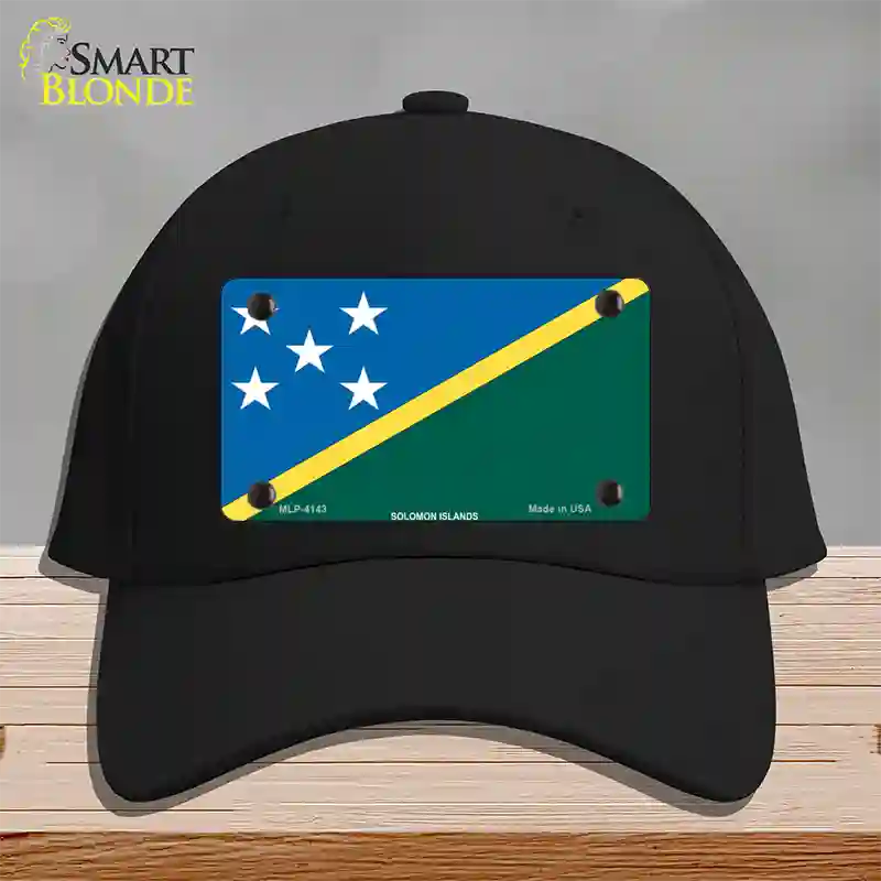 Solomon Islands Flag Novelty License Plate Hat Cotton / Black