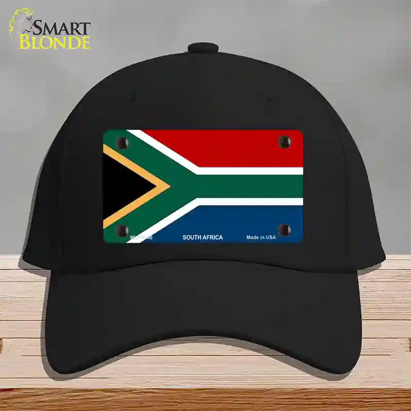 South Africa Flag Novelty License Plate Hat Cotton / Black