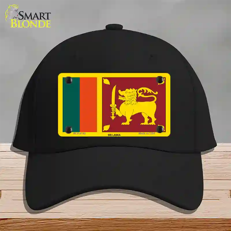 Sri Lanka Flag Novelty License Plate Hat Cotton / Black