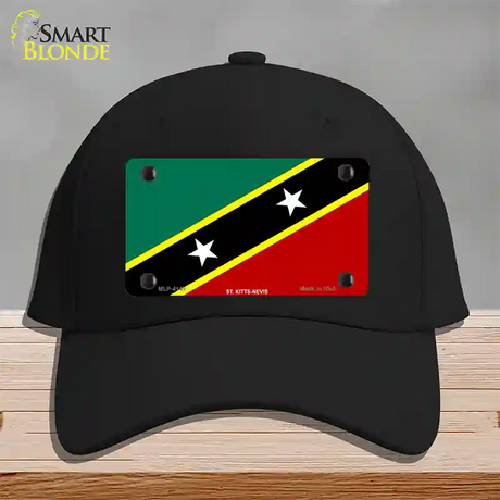 St Kitts-Nevis Flag Novelty License Plate Hat Cotton / Black