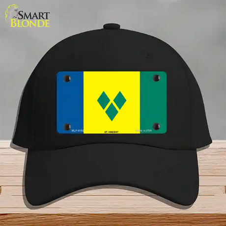 St Vincent Flag Novelty License Plate Hat Cotton / Black