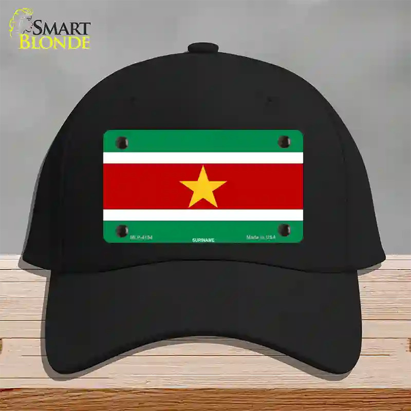 Suriname Flag Novelty License Plate Hat Cotton / Black