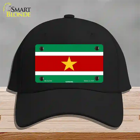 Suriname Flag Novelty License Plate Hat Cotton / Black