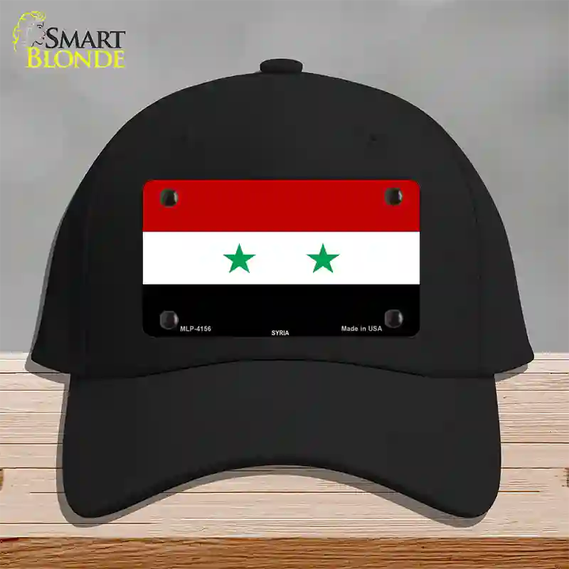 Syria Flag Novelty License Plate Hat Cotton / Black