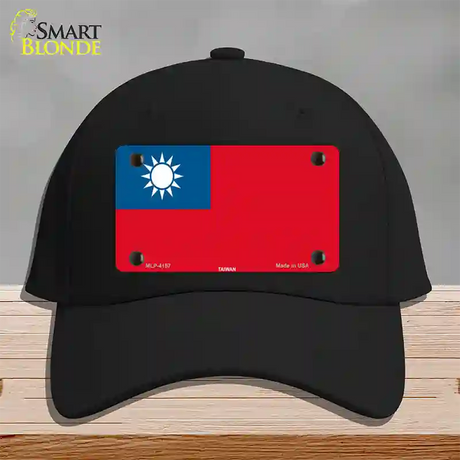 Taiwan Flag Novelty License Plate Hat Cotton / Black