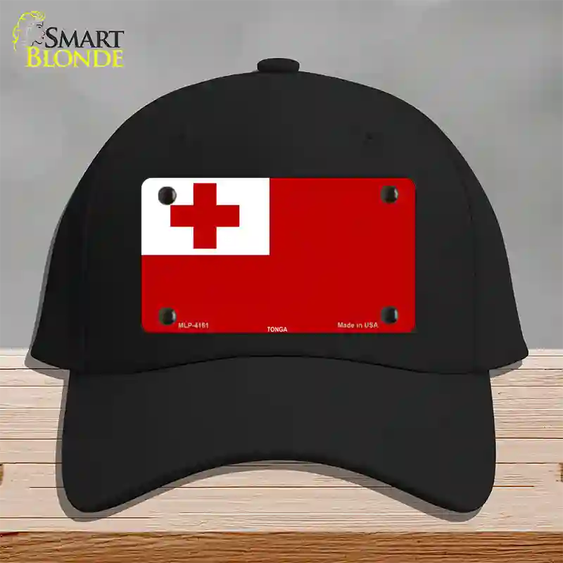 Tonga Flag Novelty License Plate Hat Cotton / Black