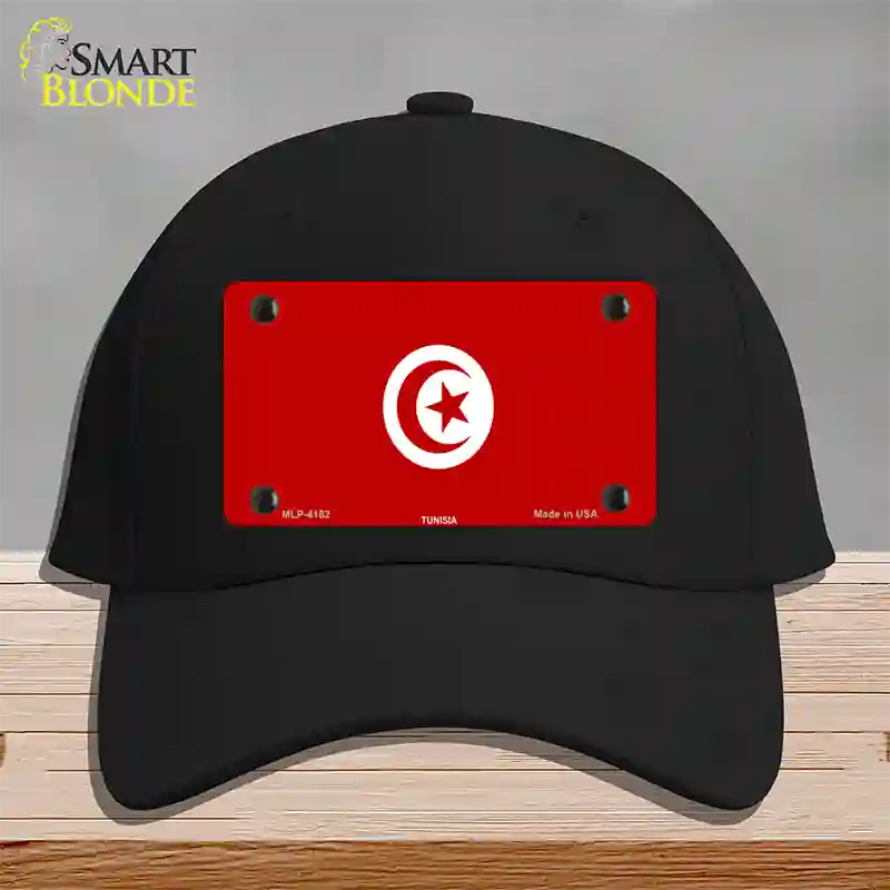 Tunisia Flag Novelty License Plate Hat Cotton / Black