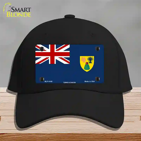 Turks And Caicos Flag Novelty License Plate Hat Cotton / Black