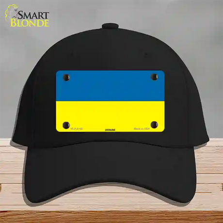 Ukraine Flag Novelty License Plate Hat Cotton / Black