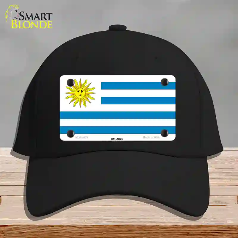 Uruguay Flag Novelty License Plate Hat Cotton / Black