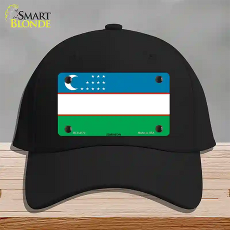 Uzbe Kistan Flag Novelty License Plate Hat Cotton / Black