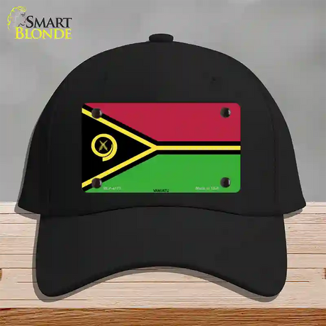 Vanuatu Flag Novelty License Plate Hat Cotton / Black