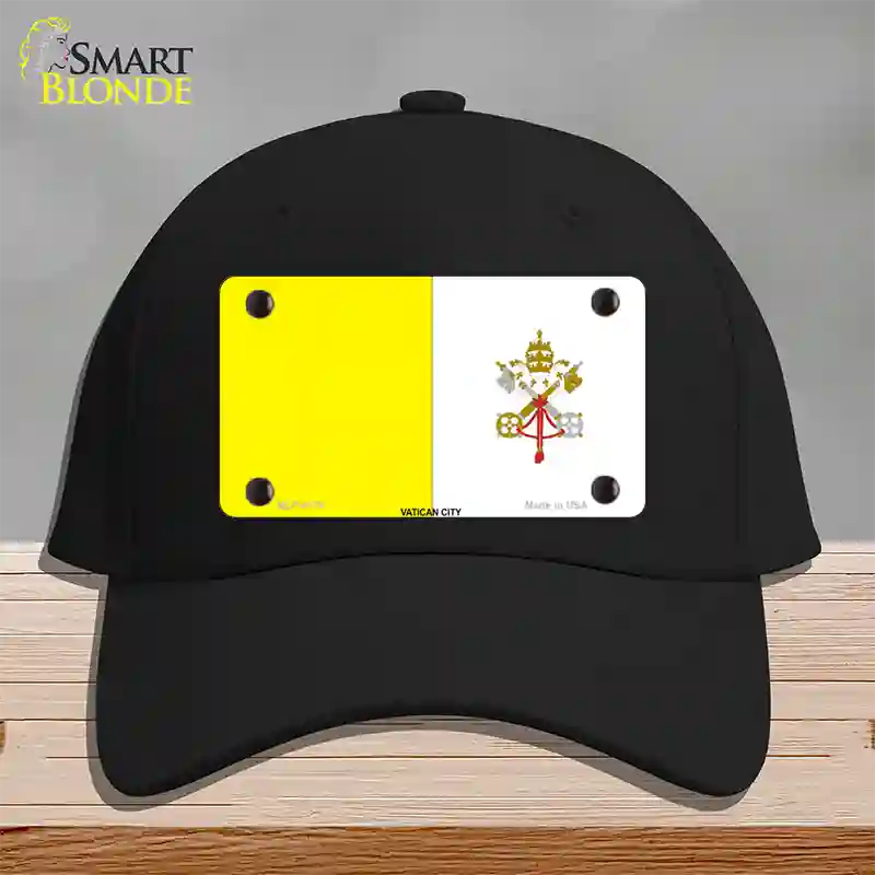 Vatican City Flag Novelty License Plate Hat Cotton / Black