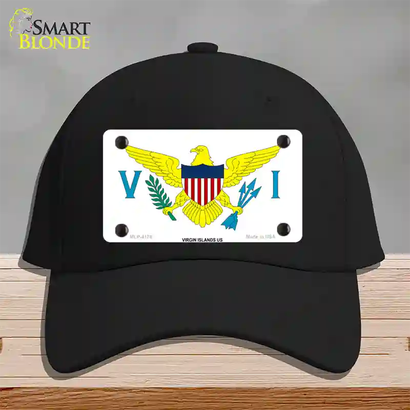 Virgin Islands US Flag Novelty License Plate Hat Cotton / Black