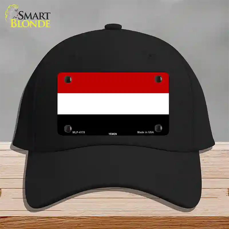 Yemen Flag Novelty License Plate Hat Cotton / Black