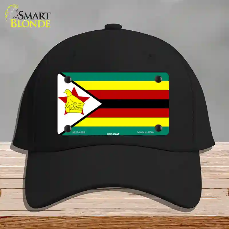 Zimbabwe Flag Novelty License Plate Hat Cotton / Black