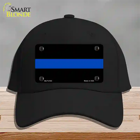 Thin Blue Line Police Novelty License Plate Hat Cotton / Black