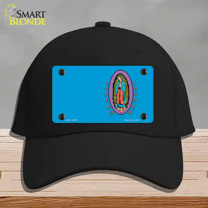 Virgin Mary Blue Novelty License Plate Hat Cotton / Black