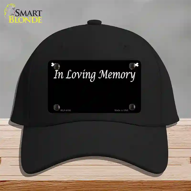 In Loving Memory Black Novelty License Plate Hat Cotton / Black