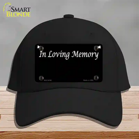 In Loving Memory Black Novelty License Plate Hat Cotton / Black