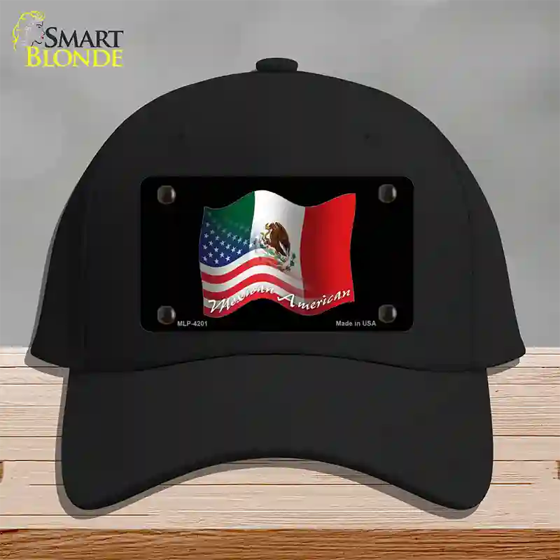 Mexican American Flag Novelty License Plate Hat Cotton / Black