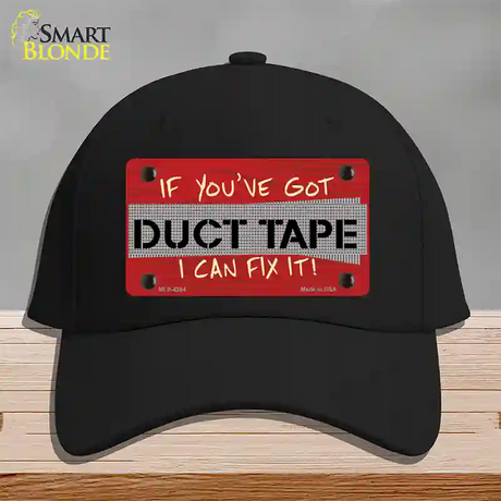 Duct Tape Novelty License Plate Hat Cotton / Black