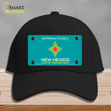 New Mexico Teal State Blank Novelty License Plate Hat Cotton / Black