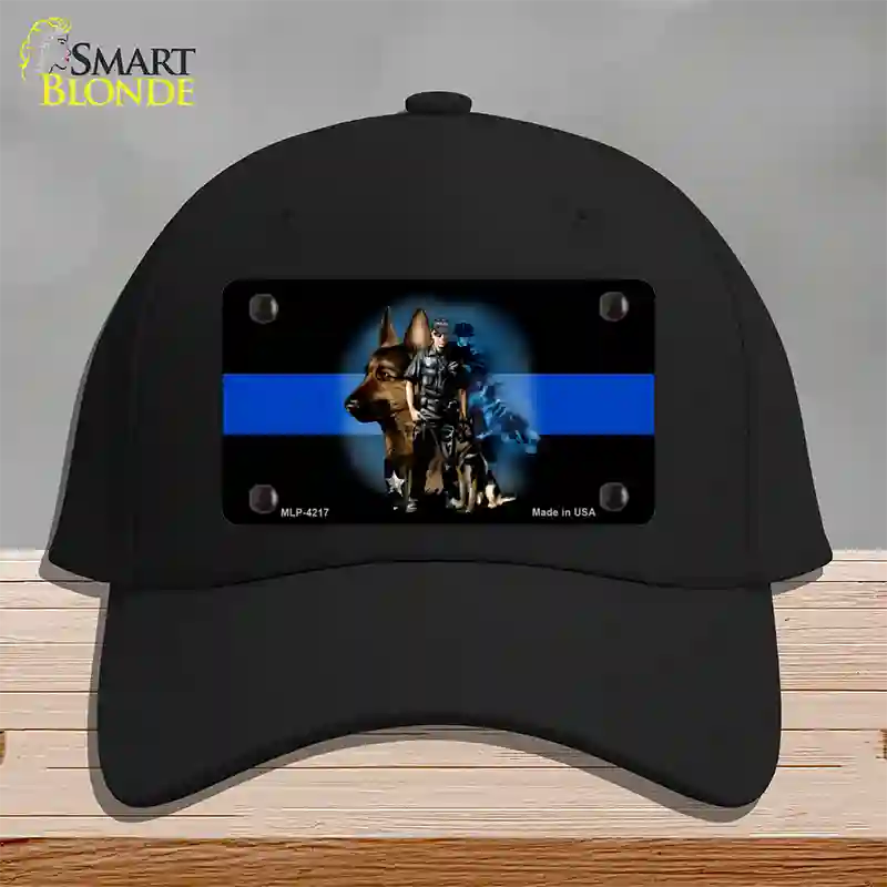 Thin Blue Line Police K-9 Novelty License Plate Hat Cotton / Black