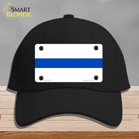 Thin Blue Line White Novelty License Plate Hat Cotton / Black