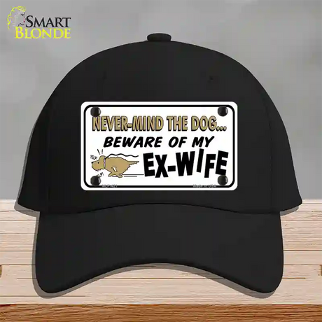 Beware Of My Ex-Wife Novelty License Plate Hat Cotton / Black