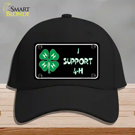 I Support 4-H Novelty License Plate Hat Cotton / Black