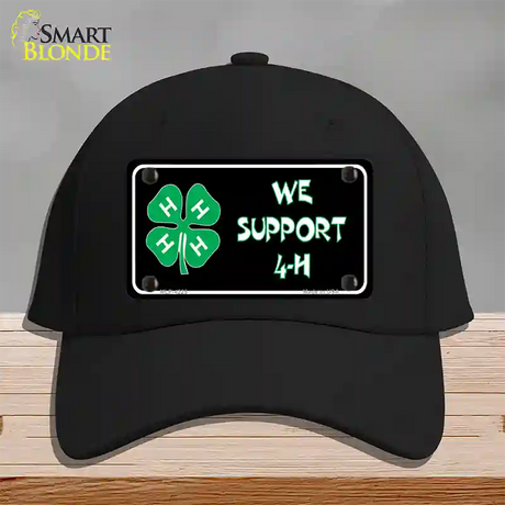 We Support 4-H Novelty License Plate Hat Cotton / Black