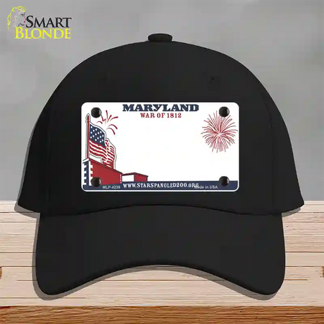 Maryland State Novelty License Plate Hat Cotton / Black