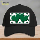 Green White Polka Dot Green Centered Hearts Novelty License Plate Hat Cotton / Black