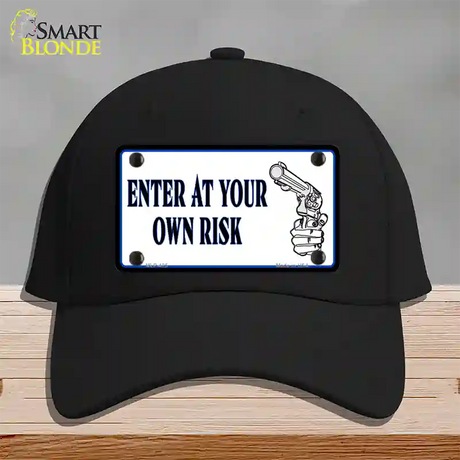 Enter At Own Risk Novelty License Plate Hat Cotton / Black