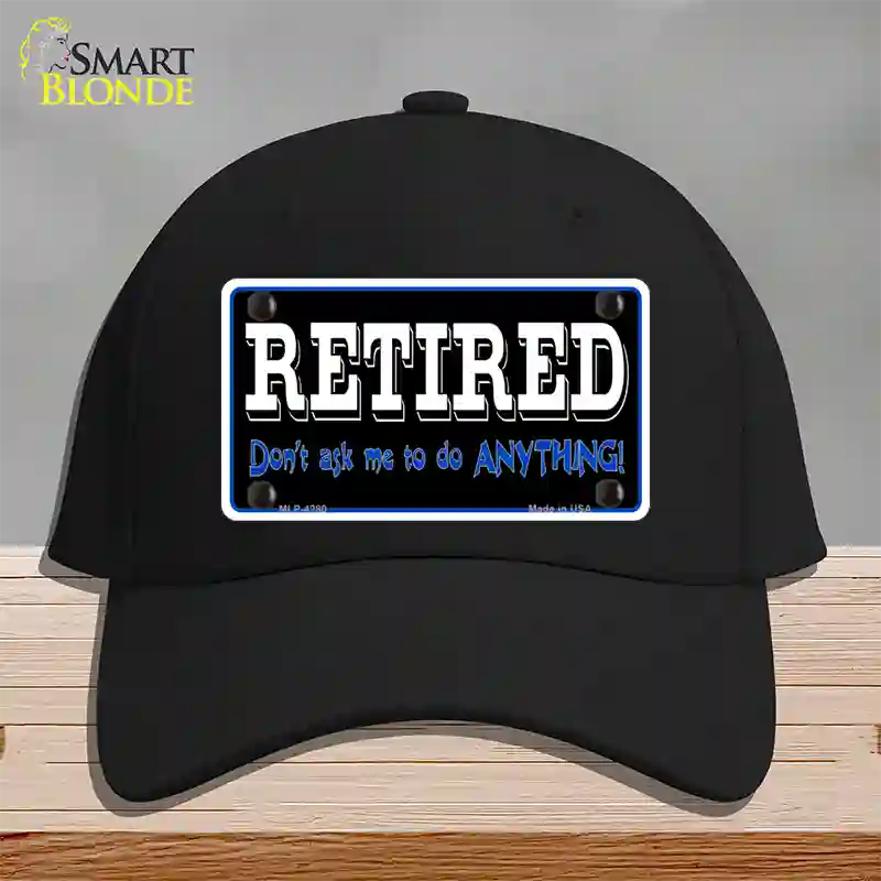 Retired Dont Ask Novelty License Plate Hat Cotton / Black