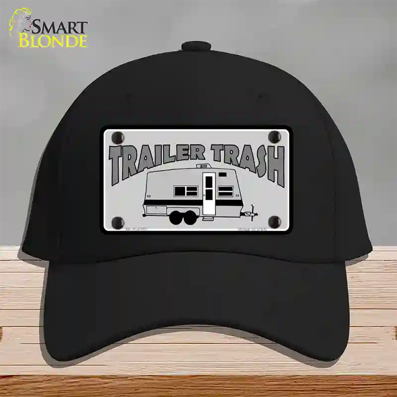 Trailer Trash Novelty License Plate Hat Cotton / Black