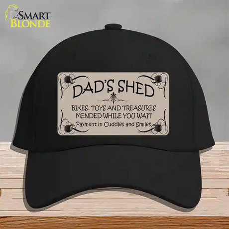 Dads Shed Novelty License Plate Hat Cotton / Black