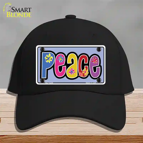 Peace And Flowers Novelty License Plate Hat Cotton / Black