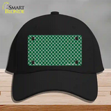 Green White Quatrefoil Novelty License Plate Hat Cotton / Black