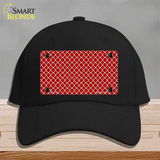 Red White Quatrefoil Novelty License Plate Hat Cotton / Black