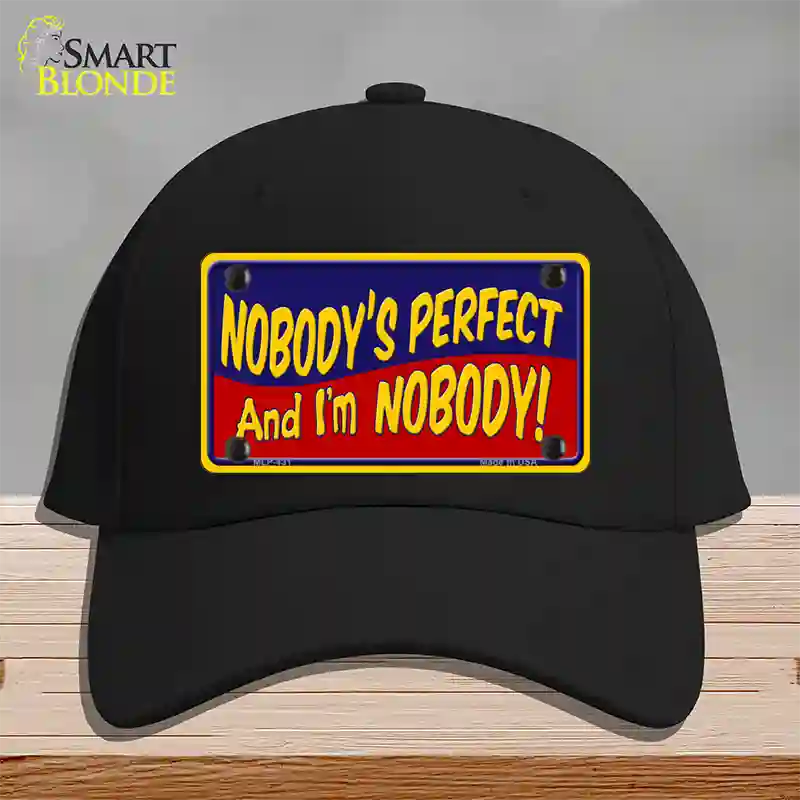 Nobodys Perfect Novelty License Plate Hat Cotton / Black