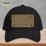 Brown White Quatrefoil Novelty License Plate Hat Cotton / Black