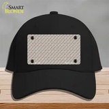 Tan White Quatrefoil Novelty License Plate Hat Cotton / Black