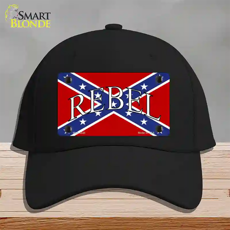 Rebel Confederate Flag Novelty License Plate Hat Cotton / Black