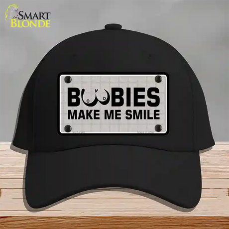 Boobies Make Me Smile Novelty License Plate Hat Cotton / Black