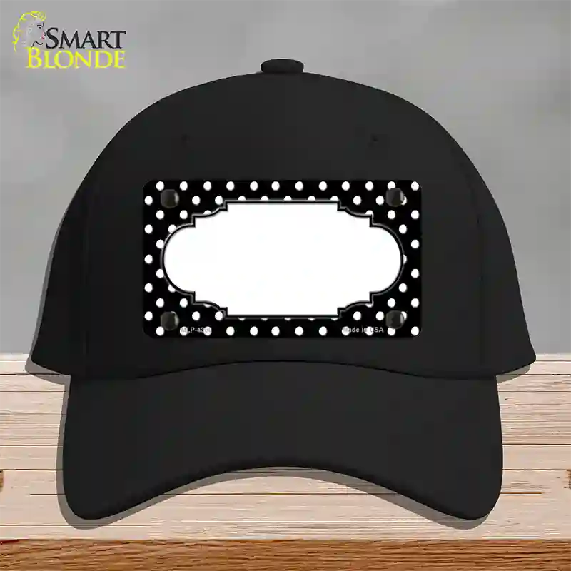 Scallop Black White Polka Dot Novelty License Plate Hat Cotton / Black