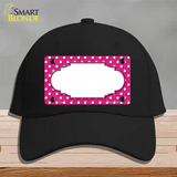 Scallop Pink White Polka Dot Novelty License Plate Hat Cotton / Black