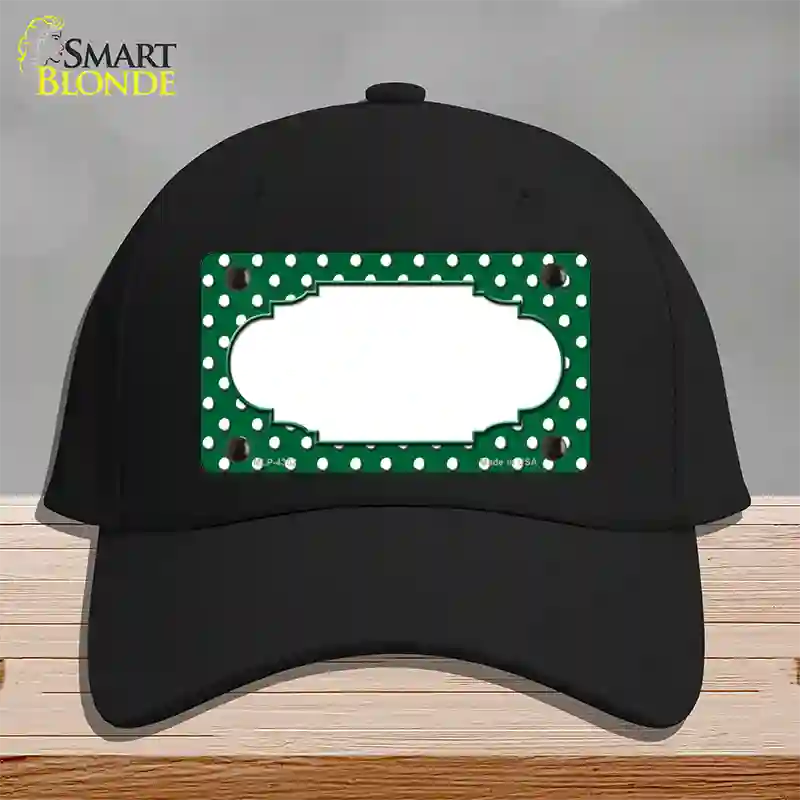 Scallop Green White Polka Dot Novelty License Plate Hat Cotton / Black